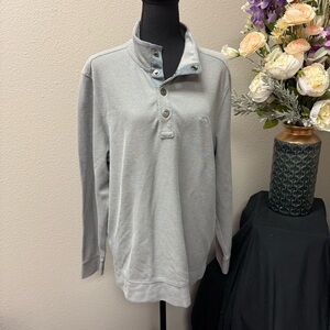 Tommy Bahama Men’s Gray 1/4 Snap Pullover Sweater Cotton Blend Size Large Casual